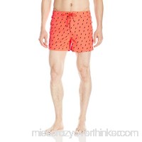 Sundek Men's 14 Low Rise Printed Swim Short Fluorescent Orange B01LSXICM0